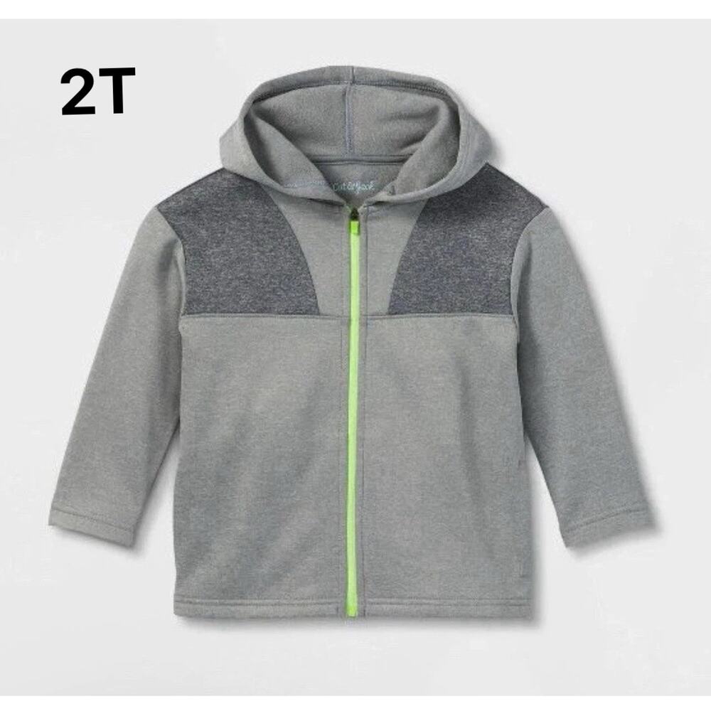 Cat&Jack Jacket Toddler Kids Boy Fleece Casual Lightweight Sweatshirt Hooded 2T